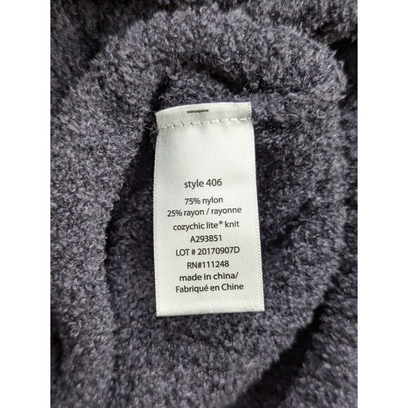 Barefoot Dreams Cozychic Lite Full Zip Hoodie Size L Black - Picture 11 of 11